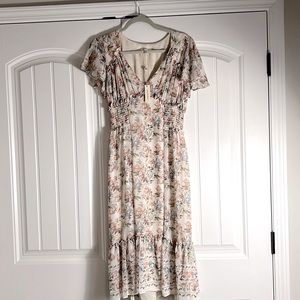 NWT Max Studio - Floral Flutter Sleeve Mid Length Dress | Size XS